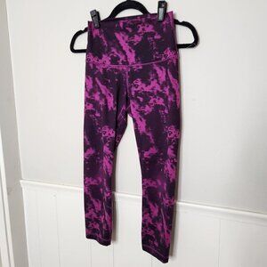 LUULLEMON Tie Dye Crop Wunder Under Leggings